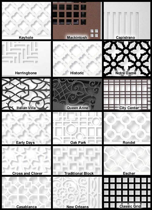 18 styles of faceplate patterns