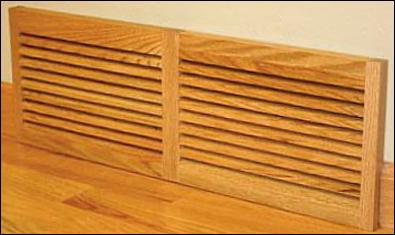 louvered wood baseboard cold air return