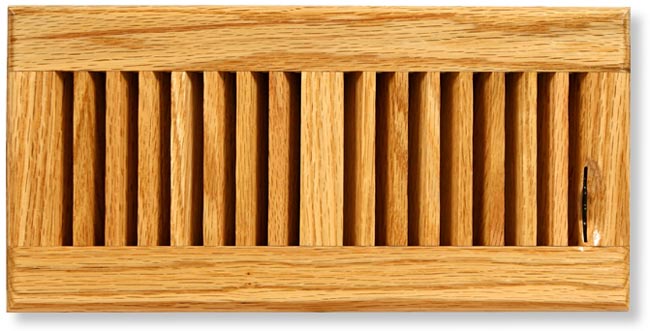 slotted style louvered wood heat register