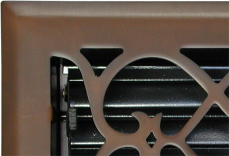 victorian oil rubbed bronze heat register closeup view